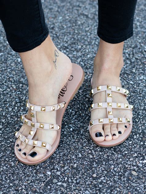 sandalen strand|Nude & Studded Sandals 